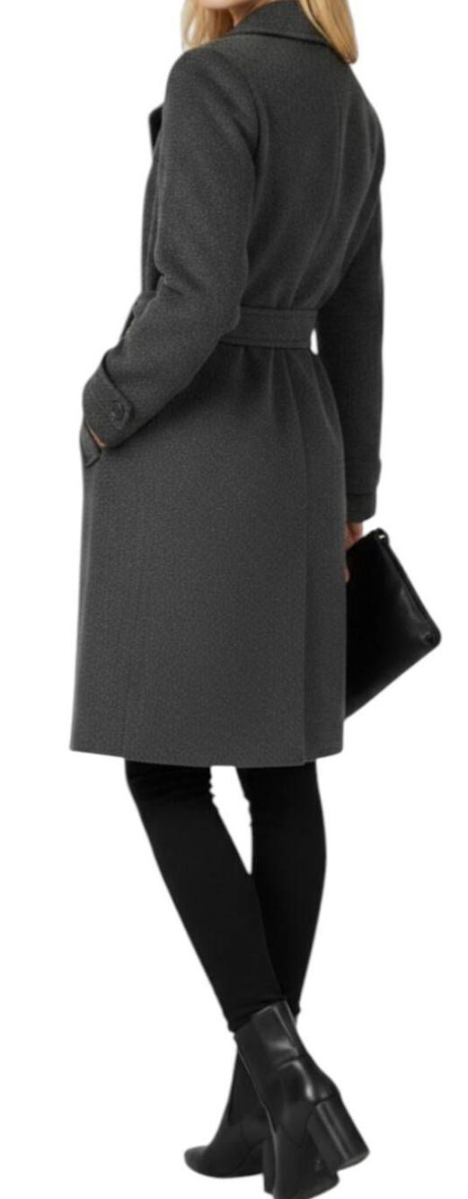 MICHAEL KORS Grey Wool Trench Coat Size 6